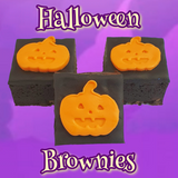 Best Halloween chocolate brownies with pumpkin theme