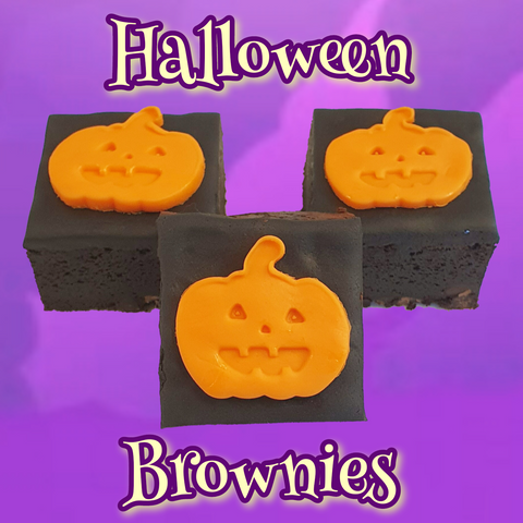 Best Halloween chocolate brownies with pumpkin theme
