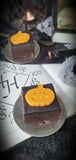 Spooky Halloween brownies with pumpkin design