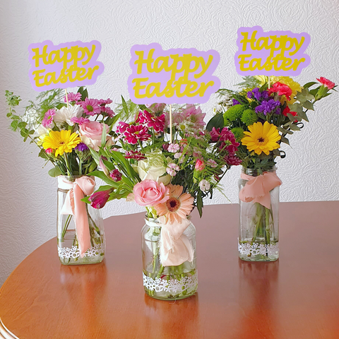 Easter Flowers In A Jar